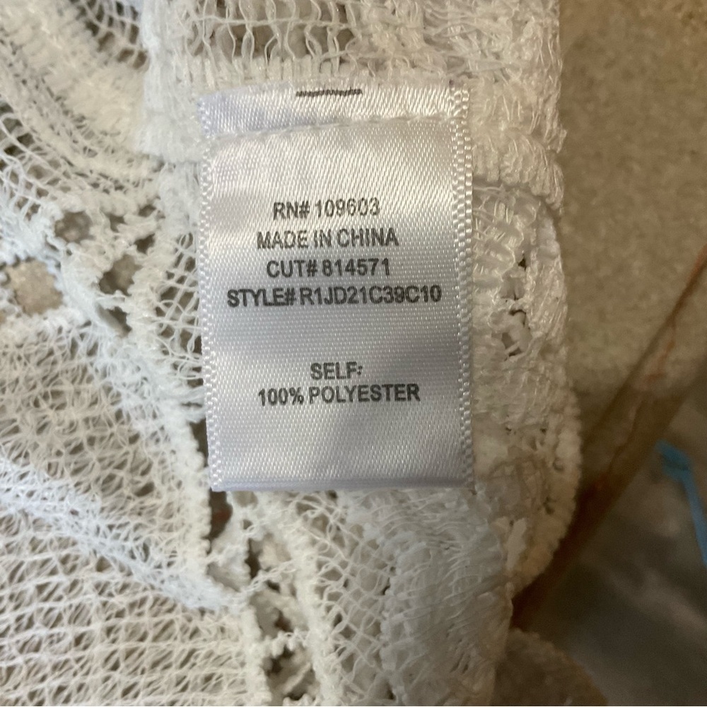 Chris McLaughlin White Crochet Open Front Cardigan XL - Picture 10 of 10